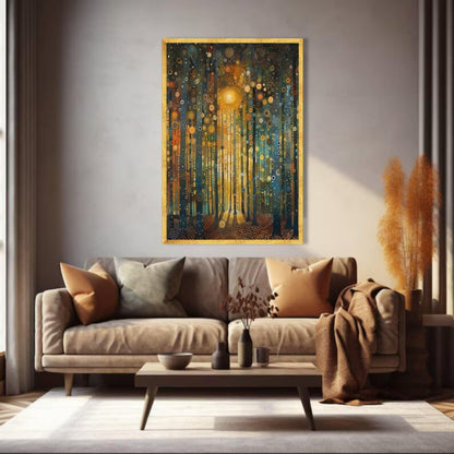 Gustav Klimt Forest Path Canvas, Abstract Tree Art