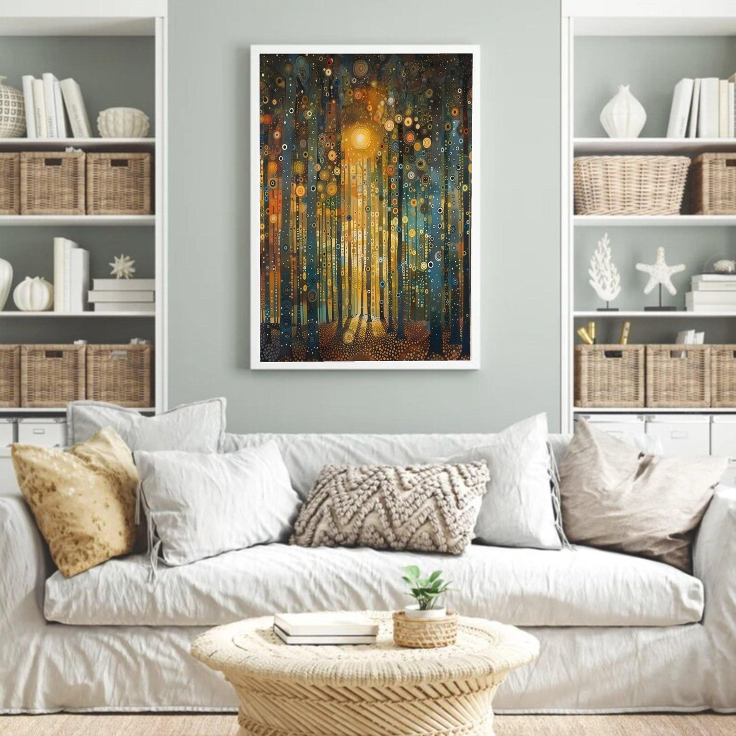 Gustav Klimt Forest Path Canvas, Abstract Tree Art