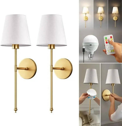 Battery operated wall sconce by Belro, outdoor home and garden lighting fixture with modern design, mounted on a wall.