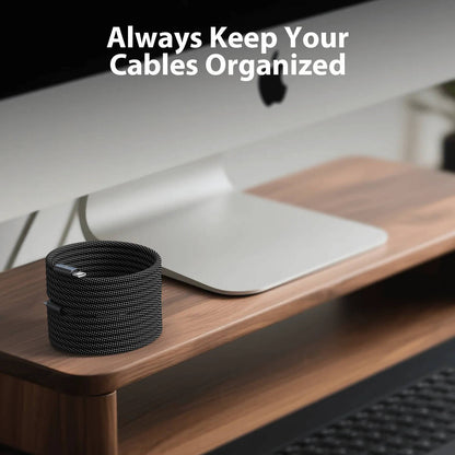 Belro magnetic anti-tangle charging cable for fast charging electronics, featuring a sleek design and magnetic connector.