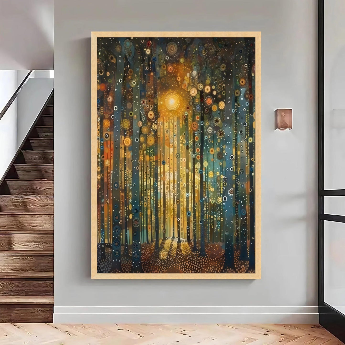Gustav Klimt Forest Path Canvas, Abstract Tree Art