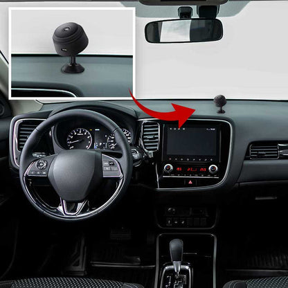 Belro Mini WiFi HD 1080P night vision camera installed inside a car for discreet surveillance.