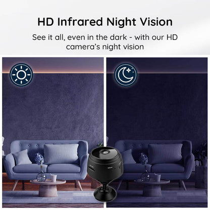 Belro Mini WiFi Camera with HD 1080P resolution and infrared night vision, compact camcorder for home security.