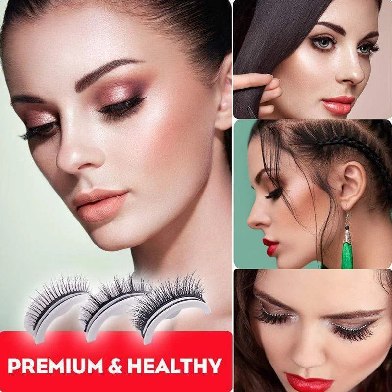Belro premium reusable self-adhesive eyelashes for natural beauty, featuring lightweight, flexible lash strips for easy application.
