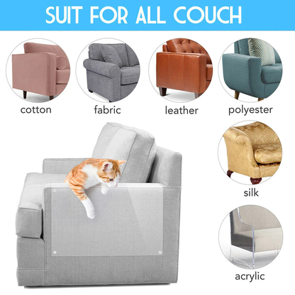 Belro 8-piece cat scratch furniture protector guards on a sofa to prevent scratching and damage.