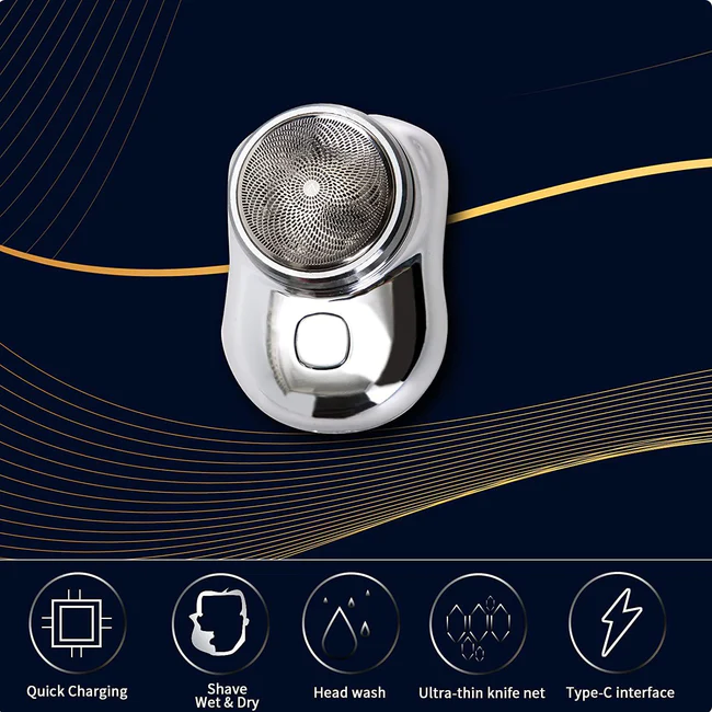 Belro Mini-Shave portable electric razor with compact design, featuring a sleek black body and a small shaving head for personal grooming.