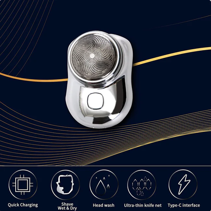 Belro Mini-Shave portable electric razor with compact design, featuring a sleek black body and a small shaving head for personal grooming.