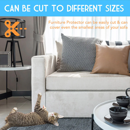 Belro 8-piece cat scratch furniture protector guards on a sofa, designed to prevent scratches and protect home furniture.