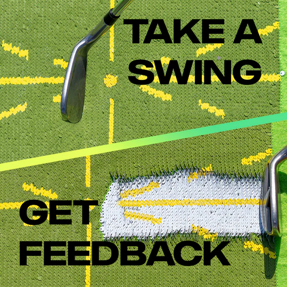 Belro golf training swing detection mat for outdoor use, designed to improve golf swing at home or in the garden.