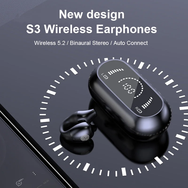 Wireless Ear Clip Bone Conduction Headphones by Belro with sleek design and open-ear fit for comfortable listening.