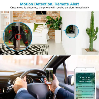 Belro 1080p Magnetic WiFi Mini Security Camera showing compact design with magnetic mounting and lens for home surveillance.