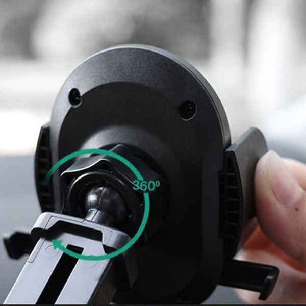 Belro car phone retractable mount holder attached to a vehicle dashboard, holding a smartphone securely in place.