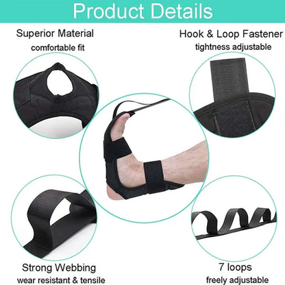 Belro men's yoga stretching strap for rehabilitation and training, shown laid flat with adjustable length and sturdy fabric.