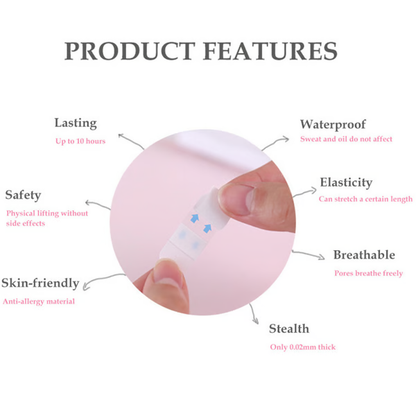 Belro Invisible Face Lifter Tape for beauty and makeup, showing the discreet, transparent adhesive tape on a neutral background.