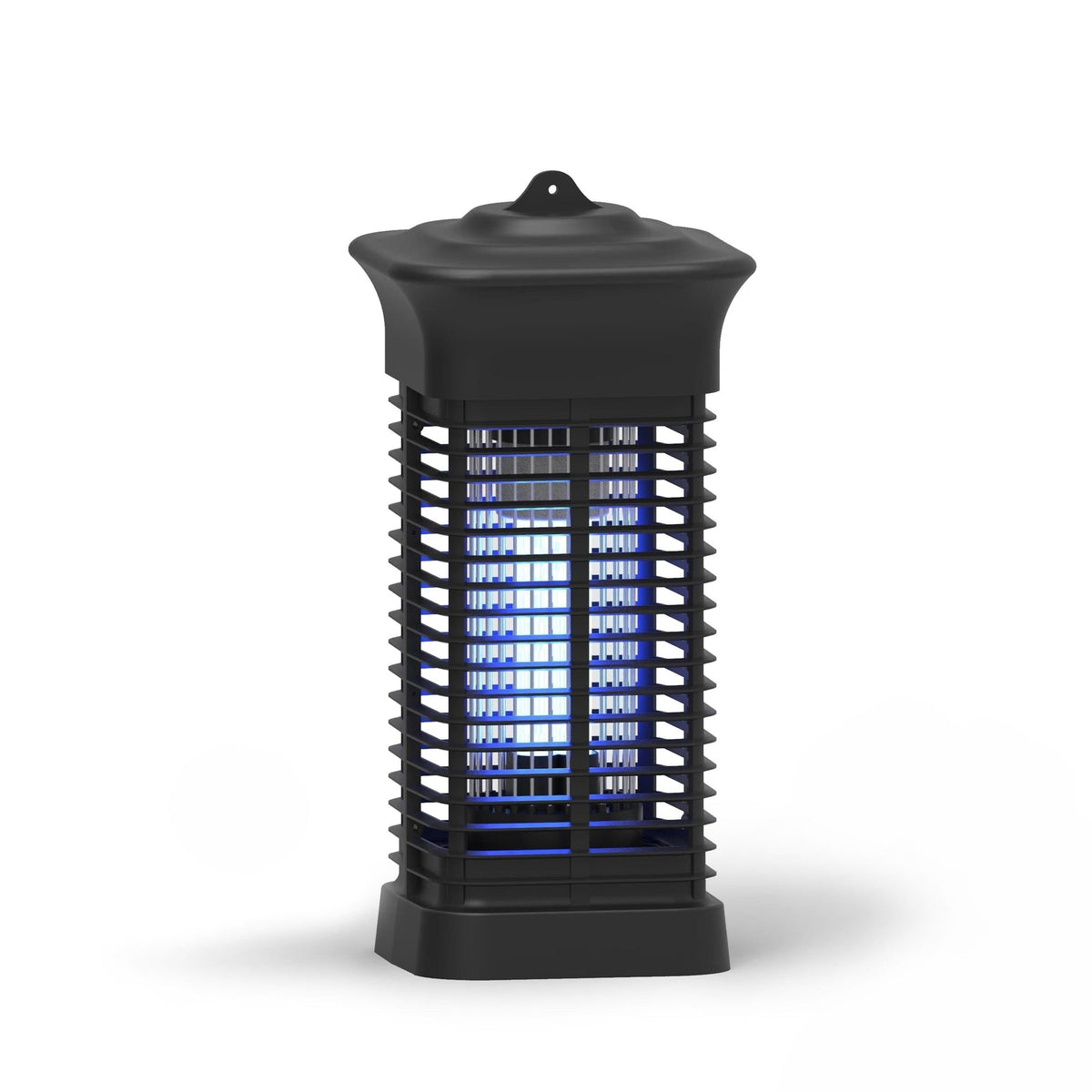 Belro electric bug zapper light with UV bulbs and grid for insect elimination, mounted on a wall in a home setting.