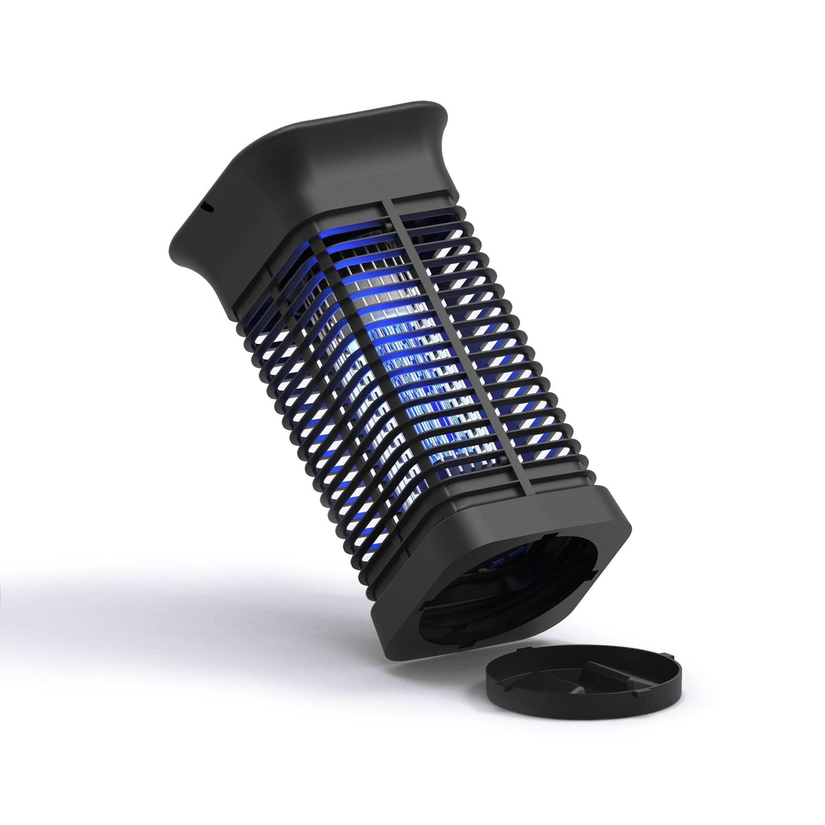 Belro electric bug zapper light with ultraviolet grid for indoor and outdoor insect control, illuminated in a dark setting.