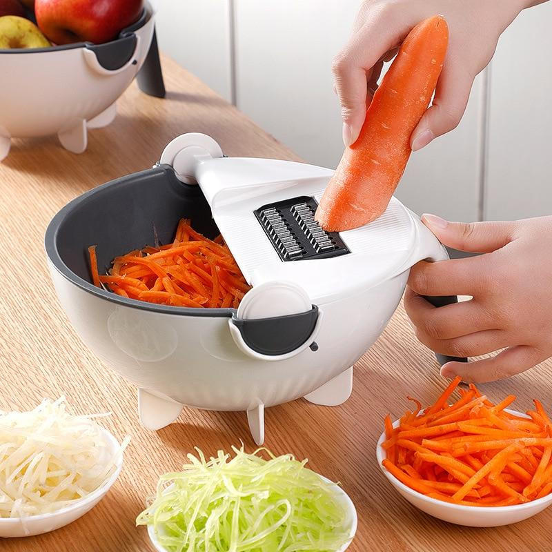 Belro 7-in-1 chopper and vegetable slicer with multiple blades for efficient food prep, compact kitchen appliance.