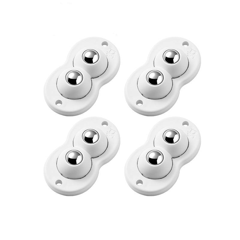 Set of four Belro self-adhesive casters for furniture or equipment, showing sturdy wheels attached to a surface.