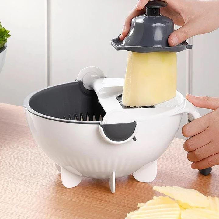 Belro 7-in-1 chopper and vegetable slicer with multiple blades and containers, ideal for efficient kitchen food preparation.
