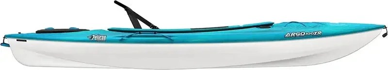 Casavibeo Pelican Argo 100XR recreational kayak on water, featuring its sleek design and comfortable seating for outdoor paddling.