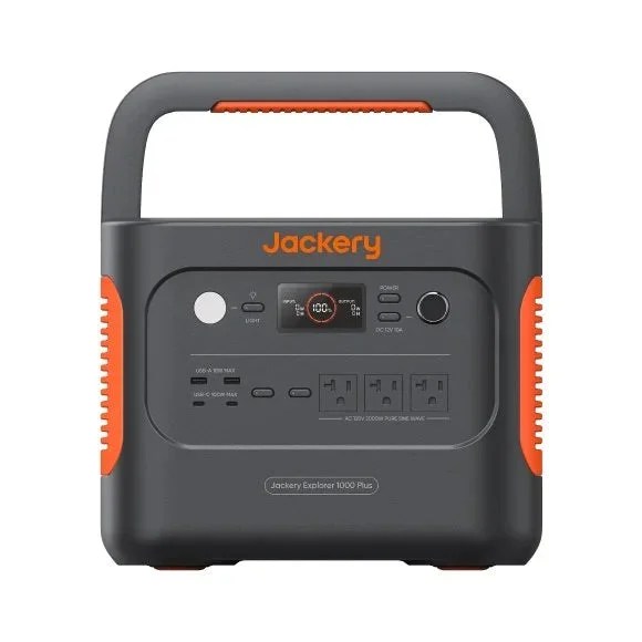 Casavibeo Jackery 1000 Plus portable power station with multiple outlets and digital display, shown in the image.