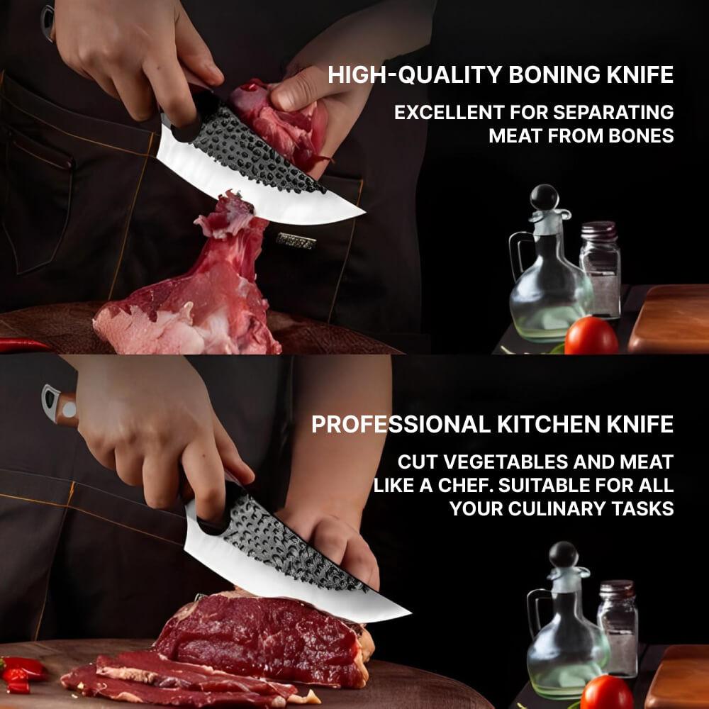 Belro Japanese kitchen knife with a sharp stainless steel blade and wooden handle, ideal for precise slicing and chopping.