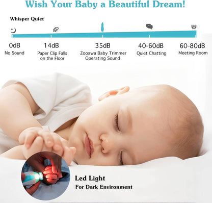Baby nail trimmer by Belro, compact and safe for babies and kids, with a gentle grinding head for trimming tiny nails.