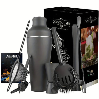 Premium stainless steel cocktail set by Belro with shaker, strainer, and tools for home bar and entertaining.
