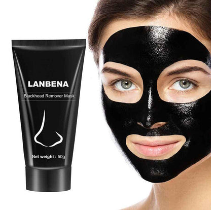 Belro Blackhead Mask applied on nose, promoting clean, clear skin with deep pore cleansing in a health and beauty skincare routine.