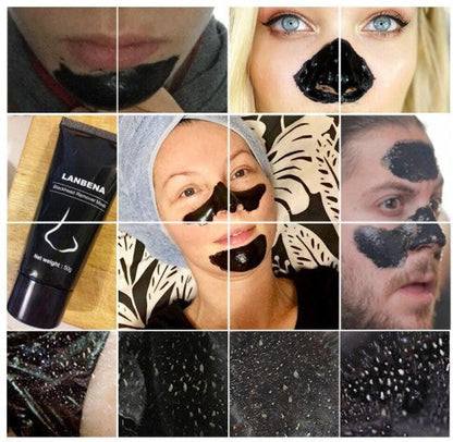 Belro Blackhead Mask applied on nose, skincare product for deep pore cleansing, part of health and beauty skin care routine.