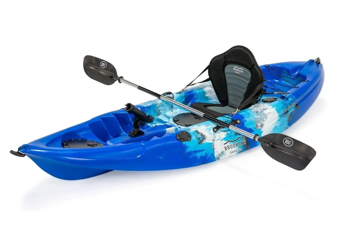 Casavibeo Brooklyn 9.0 single kayak on water, showcasing sleek design and durable construction for outdoor adventure.