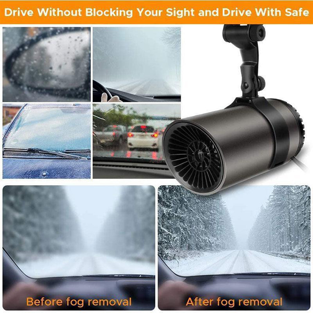 Belro defroster car heater displayed on a table, compact home and garden decor with warm, modern design for vehicle comfort.