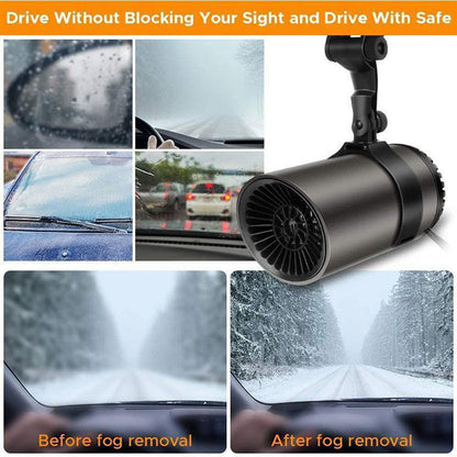 Belro defroster car heater displayed on a table, compact home and garden decor with warm, modern design for vehicle comfort.