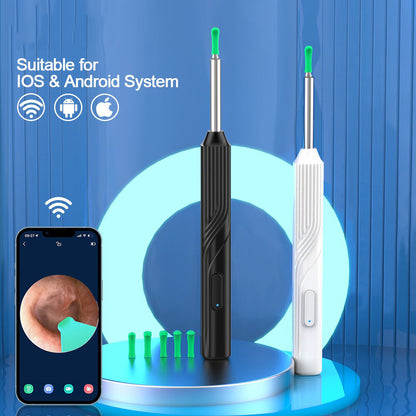 Belro ear cleaning picker with camera, a health and beauty tool, showing a close-up of the device with camera lens and handle.