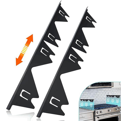 Belro stove gap cover placed between kitchen stove and countertop, protecting against crumbs and spills in a modern kitchen setting.