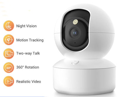Belro indoor home security camera mounted on wall, showcasing compact design and lens for surveillance and monitoring.
