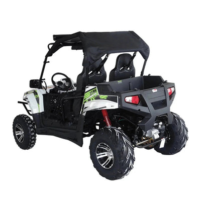 Casavibeo TrailMaster Challenger 200x go kart and UTV side-by-side with rugged tires and sporty design for off-road adventures.