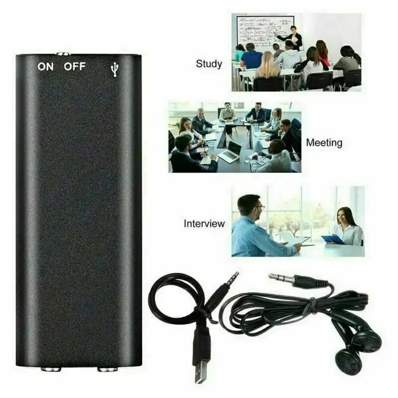 Belro mini voice-activated recorder with microphone and controls, compact electronic device for audio recording.