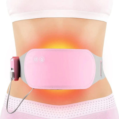 Belro menstrual heating belt for pain relief, showing adjustable belt with heating pad for abdominal comfort and support.