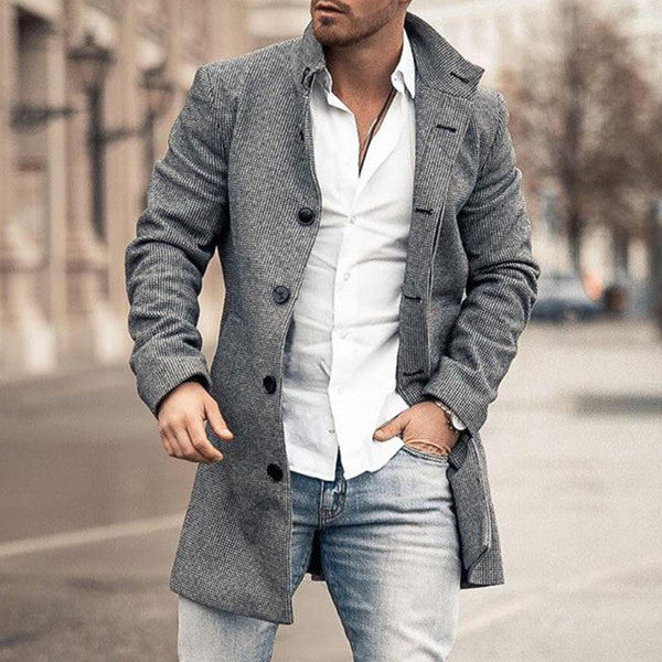 Belro mid-length retro coat shown in a stylish design, featuring classic detailing and a comfortable fit for casual wear.