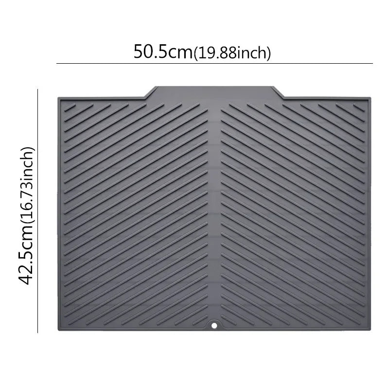 Belro silicone dish drying mat with drain design for kitchen and dining, featuring a flexible, absorbent surface for drying dishes.