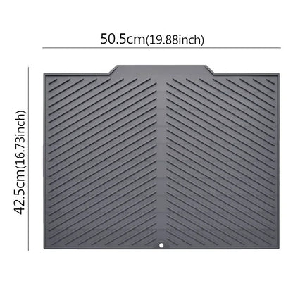 Belro silicone dish drying mat with drain design for kitchen and dining, featuring a flexible, absorbent surface for drying dishes.