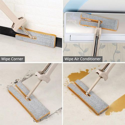 Belro double-sided microfiber mop with a spinning handle for easy cleaning and wringing, perfect for home and garden floors.