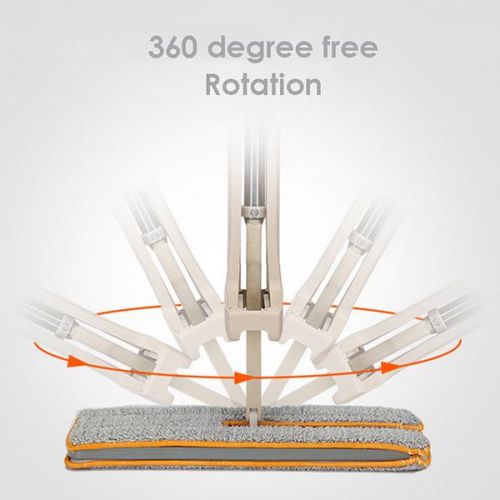 Belro self-wringing double-sided microfiber mop with 360° spin, featuring a sturdy handle and flat cleaning head for easy floor cleaning.