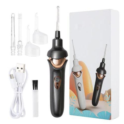Belro ear vacuum cleaner for health and beauty, shown with a large view of the device and its ear cleaning tip.