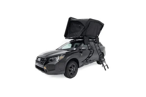 Casavibeo Odyssey V2 Standard hard shell rooftop tent mounted on a vehicle, showing its sleek design and durable exterior for outdoor camping