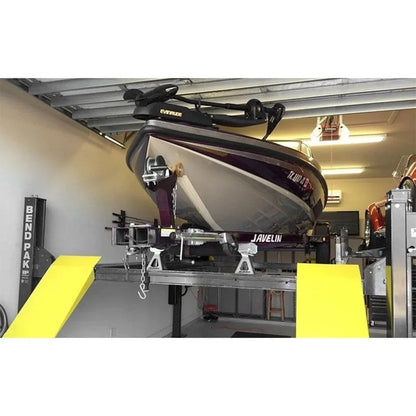 Casavibeo BendPak HD-7500BLX vehicle and boat storage lift with 82-inch rise and 7,500 lb capacity, shown in the image.