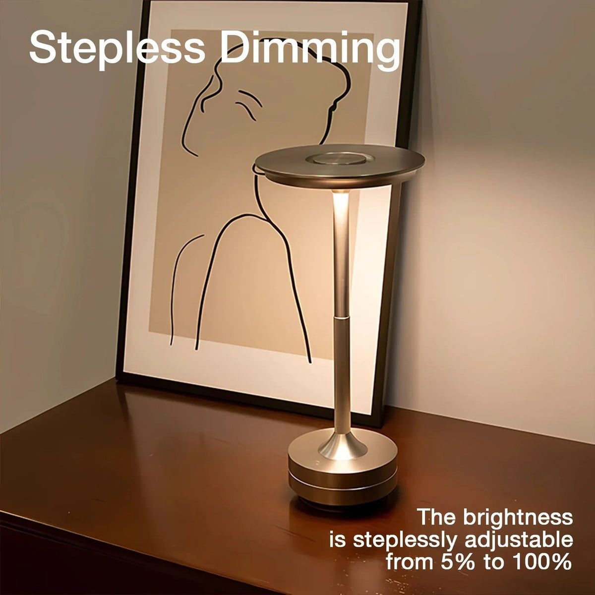 Modern Aura Table Lamp by Belro, rechargeable and cable-free, with sleek design and soft glowing light for modern lighting decor.