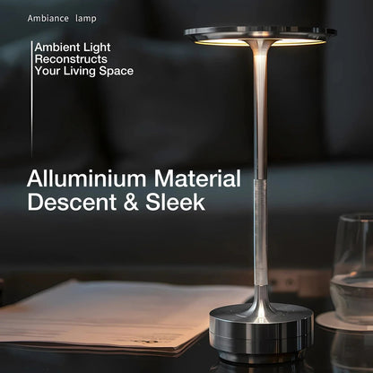 Belro cable-free rechargeable modern Aura table lamp with sleek design and ambient lighting, ideal for night or home decor.