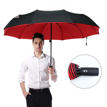 Belro windproof umbrella with sturdy canopy and ergonomic handle, designed to withstand strong winds and rainy weather.